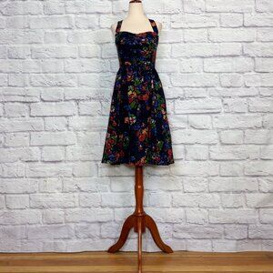 Anthropologie HD in Paris Paca Ruched Needlecord Floral Dress